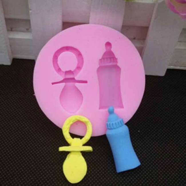 Molde de Silicone Mamadeira e Chupeta Decorar Chá