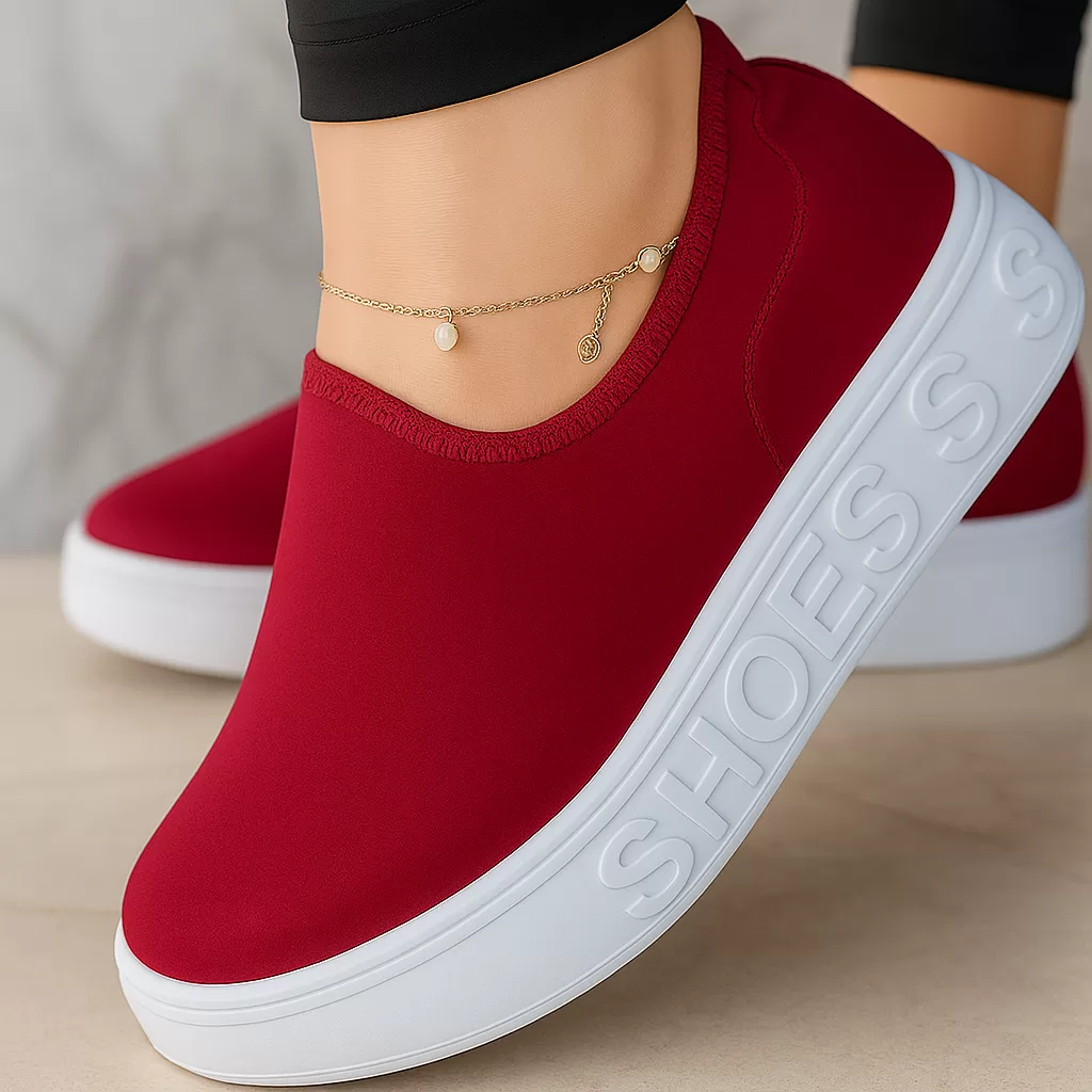 Tenis Shoes Feminino Meia Slip -On Calce Facil Confortavel Leve Casual Sapatenis Ginastica Ortopedic