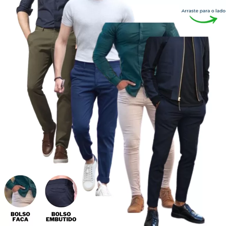 Kit 4 Calça Masculina Sarja Preço de Atacado / D
