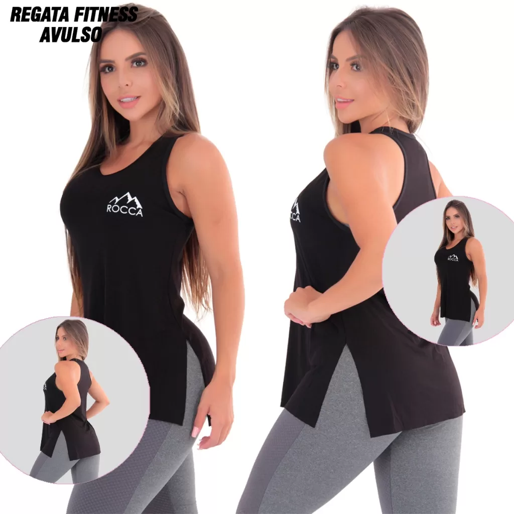 Blusa Feminina Regata Rocca Tapa Bumbum Viscose Soltinha