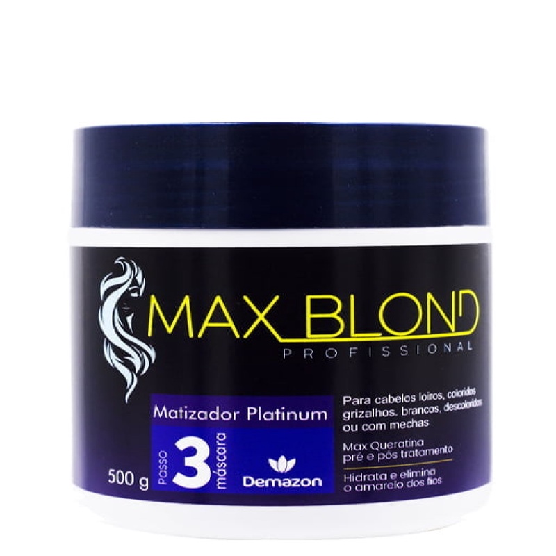 MÁSCARA MATIZADORA/DESAMARELADORA MAX BLOND 300G – DEMAZON