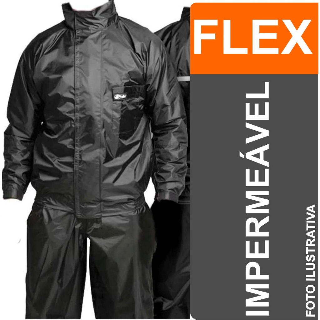 Capa de Chuva Conjunto para Motoqueiro material Flex Impermeável marca Yins