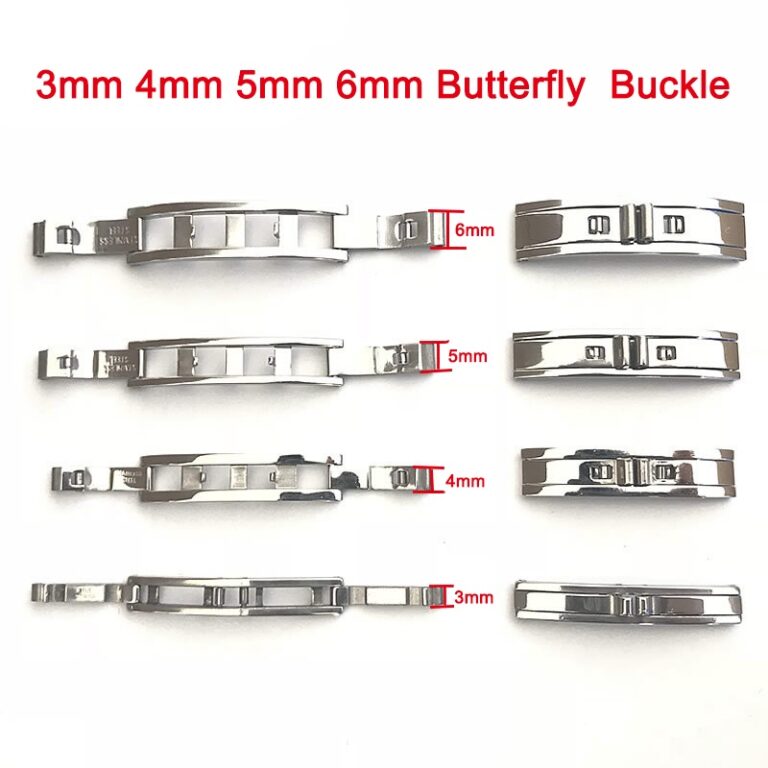 Fivela Dupla 3/4/5/6mm Com De Borboleta Para Reló