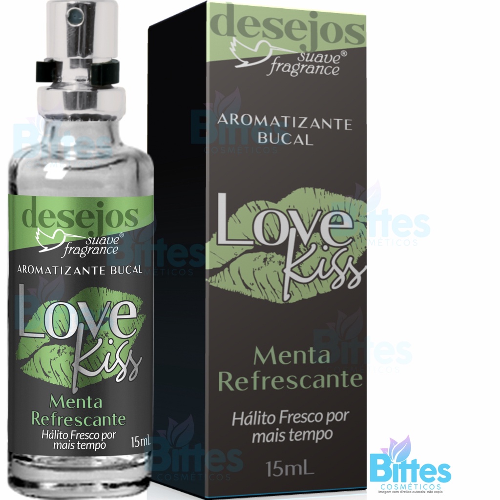 Aromatizante Bucal Love Kiss Menta Suave Fragrance Refrescante