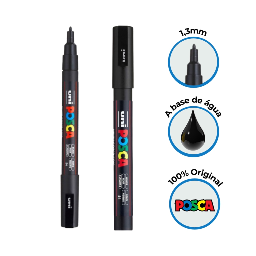 Caneta Posca Pc-5m Ponta 2,5mm Preta – Uniball