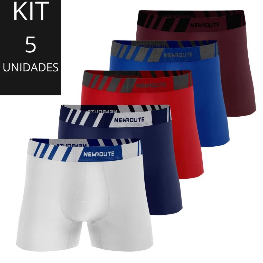 Kit 5 Cueca Boxer Masculino Cuecas Box Microfibra Premium Lisas Outlet Estampadas Algodao LIsas