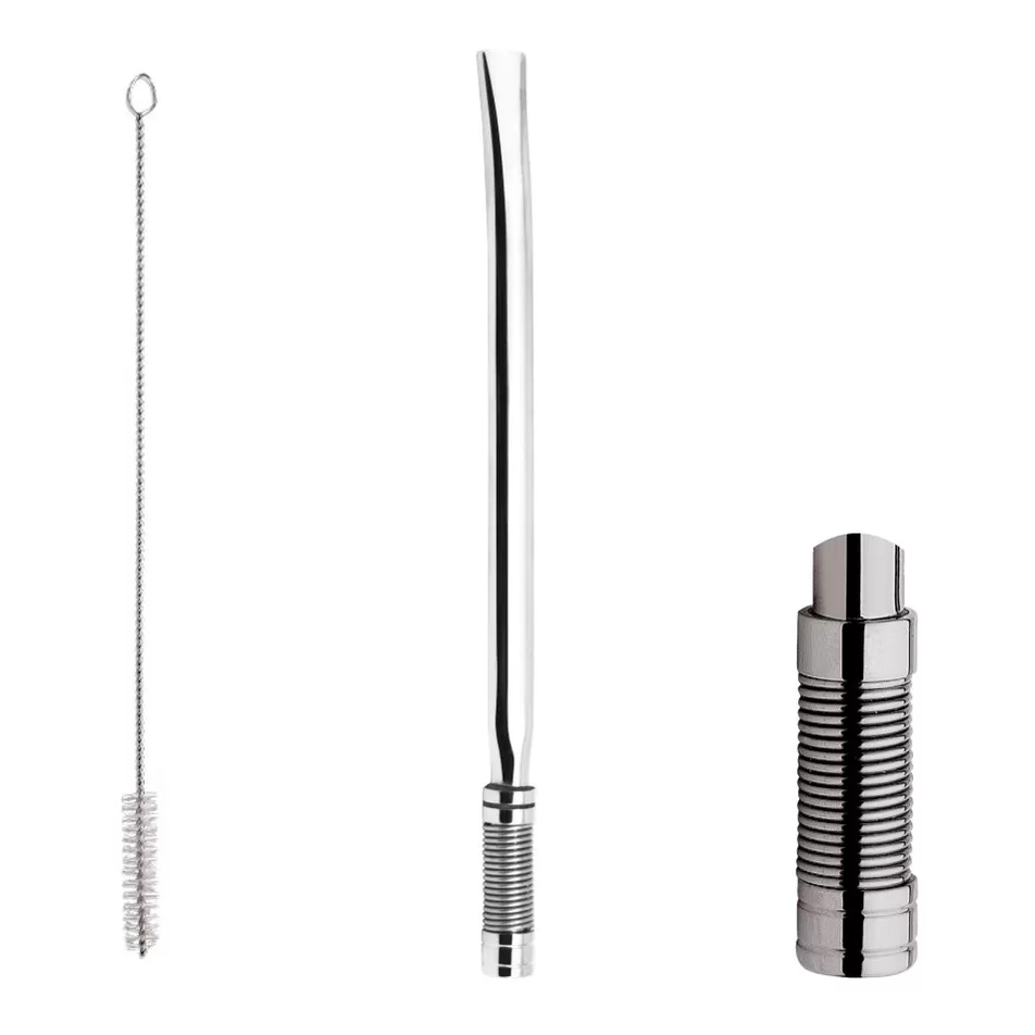 Bomba Chimarrão Tererê Mate 19cm Aço Inox Abaulada Com Rosca Mola – 630 Taumer