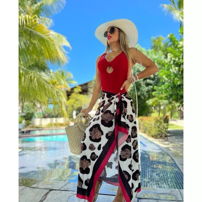 Canga Estampada Saida de Praia Pareô Moda Praia V