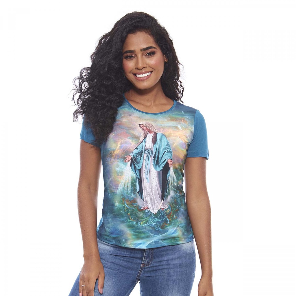 Baby look Católica Nossa Senhora das Graças – Coleção Pedraria