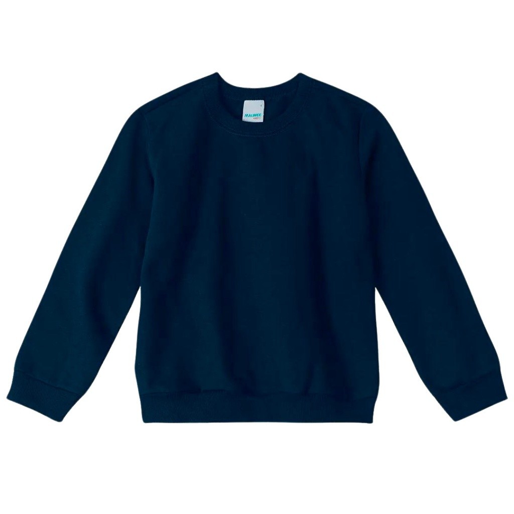 Blusão Infantil Masculino Flanelado Com Punho Básico Malwee Uniforme Escola