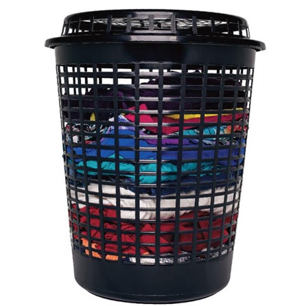 CESTO TELADO C/TAMPA 60LTS – PRETO