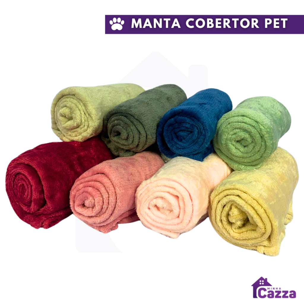 Manta Cobertor Cachorro Gato Microfibra Antialérgico Mantinha Pet Soft 70cm X 1,00m