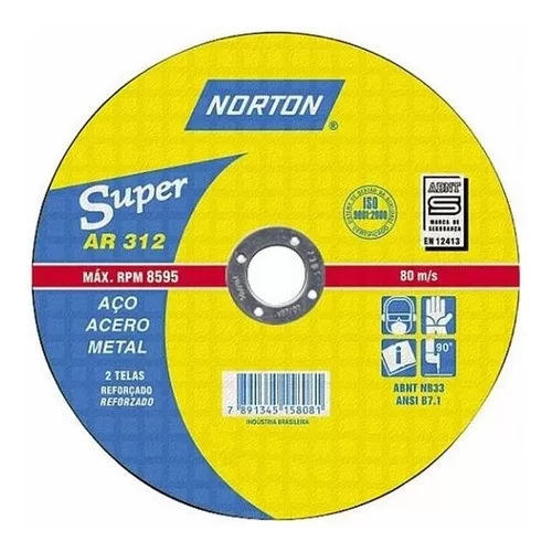 Disco Corte 12 X 1/8 X 3/4 2T AR 312 Aço Inox 