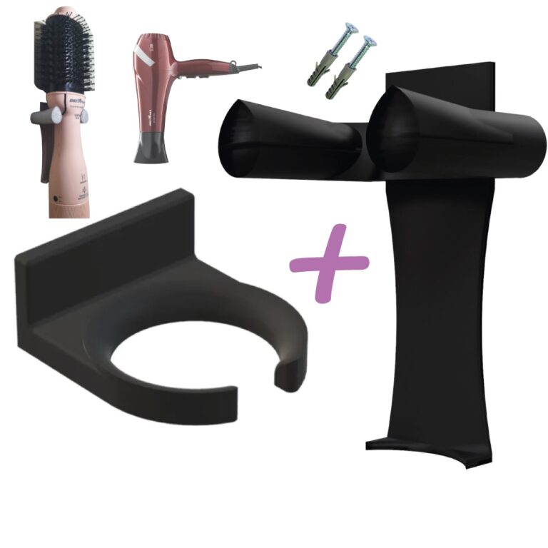 Kit Suporte para Escova Secadora + Secador de Cabe
