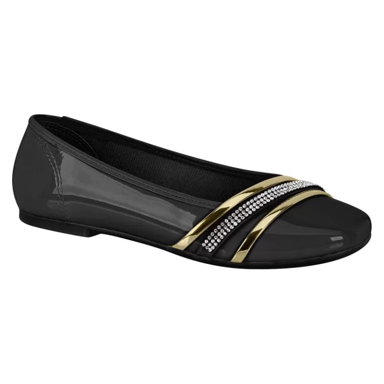 Sapatilha Molekinha Preto/Dourado Ref: 2555.103 &#