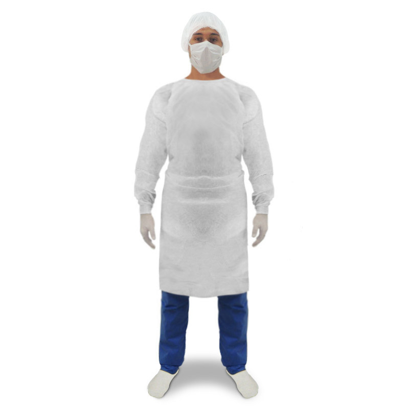Avental Descartável Jaleco Branco – Pacotes com 10 Unidades – Manga Longa e TNT Gramatura G20