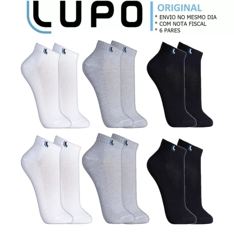 Kit 6 Pares Meias Lupo Soquete Cano Curto Baixo Al