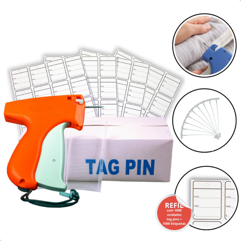 Novo Kit Máquina Tag Premium + 1000 Pinos + 1000 