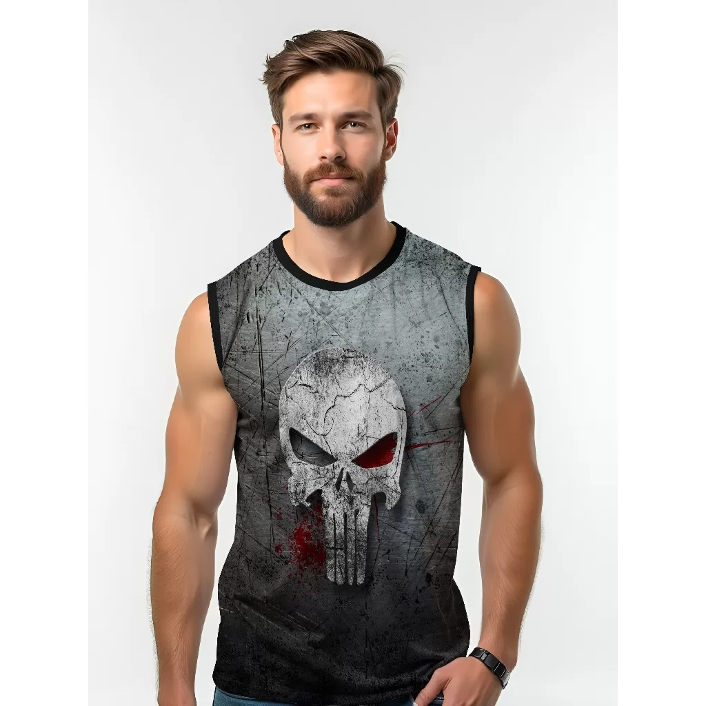 Camiseta Dry Fit Masculina UV 50+ Justiceiro Estampada Academia Corrida Treino Casual