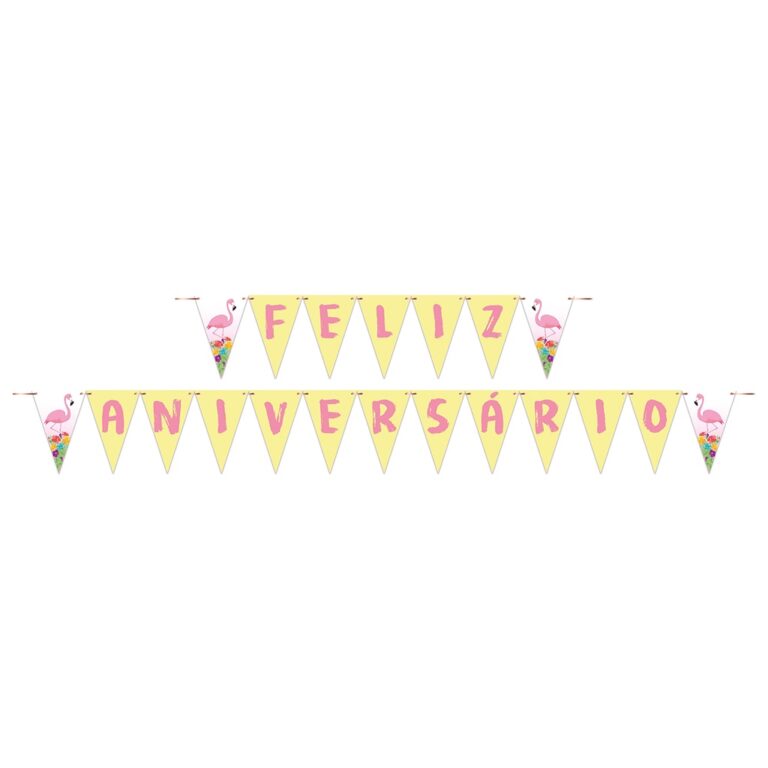 Faixa Feliz Aniversário Tropical 175x13cm Junco 1