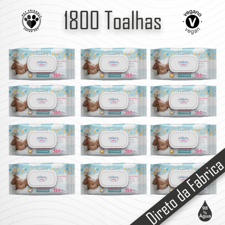 Kit 12 Pacotes Toalhas Umedecidas INFÂNCIA FELIZ 