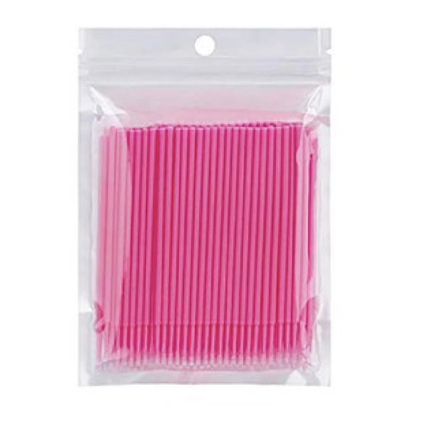 Kit 100 Microbrush Cotonete Alongamento Fio A Fio Cílios