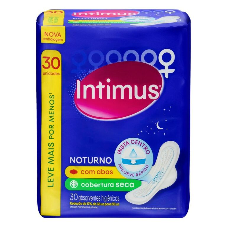 Absorvente Intimus Noturno Com Abas 30 Unidades Co
