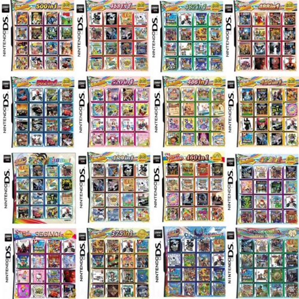 Nintendo DS 3DS 2DS NDSI NDSL NDS Lite Console Pokemon 23/208/468/482/486/488/500/502/520 Em 1 Cartu