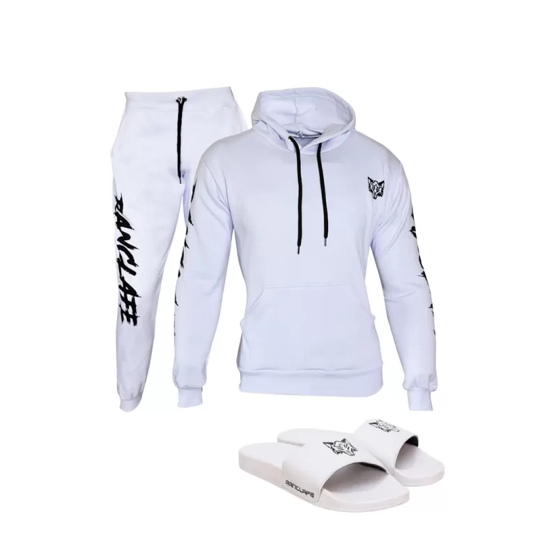 Moletom Canguru + Calça Conjunto Preto+ Chinelo S