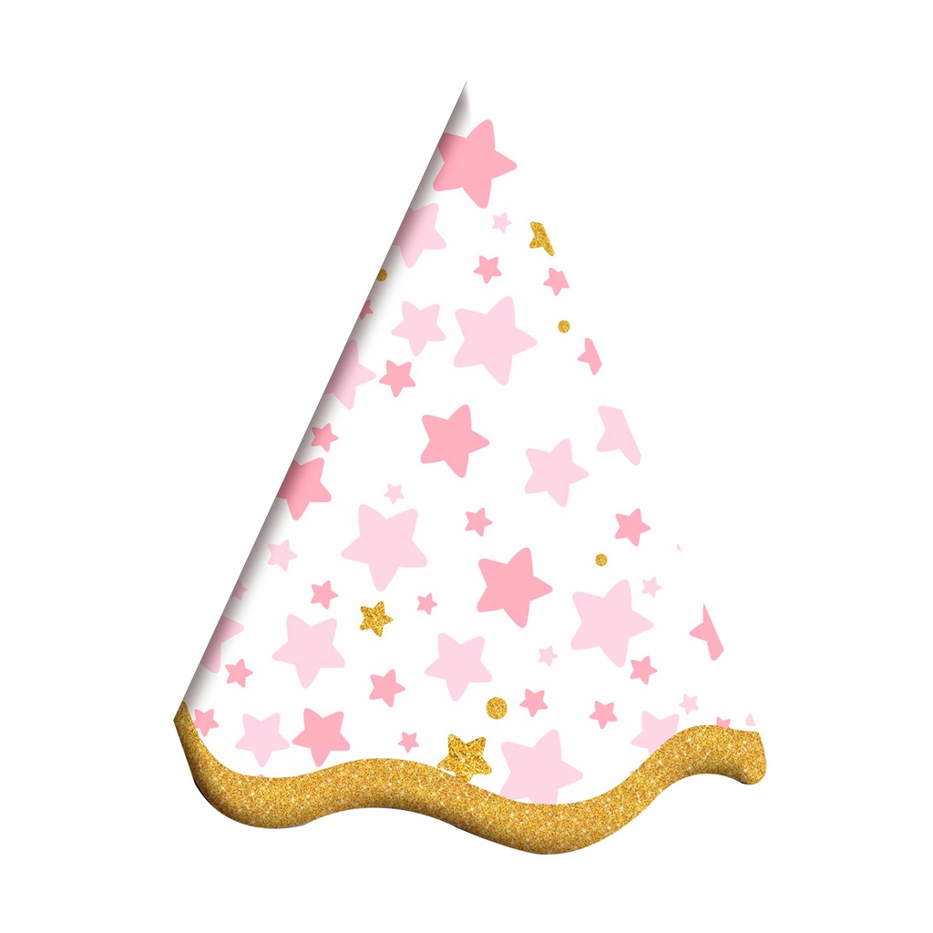 Chapéu Cone Brilha Brilha Estrelinha Junco 8und