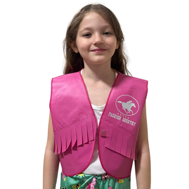 Colete Country Rosa Infantil Festa Junina