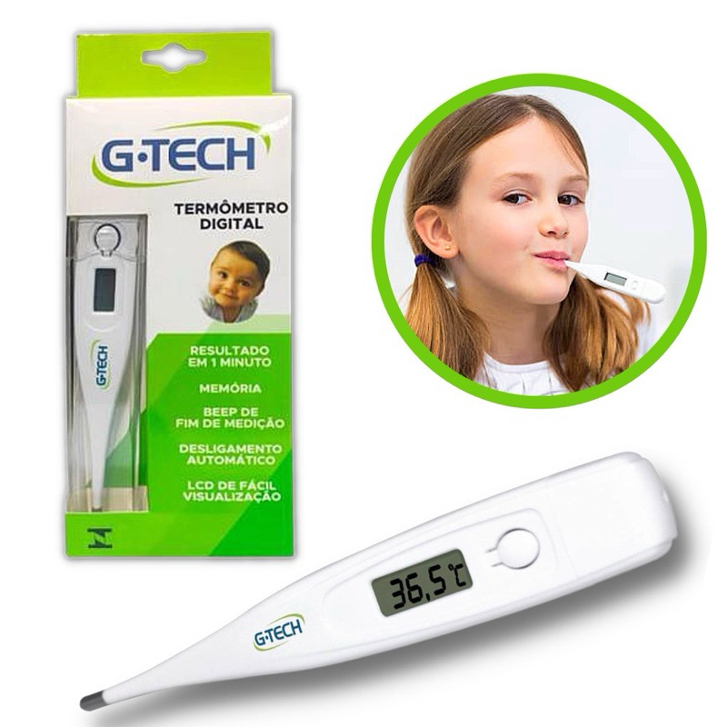 Termômetro Digital Infantil G-Tech  Beep de Fim de Medição  Enxoval de Bebê