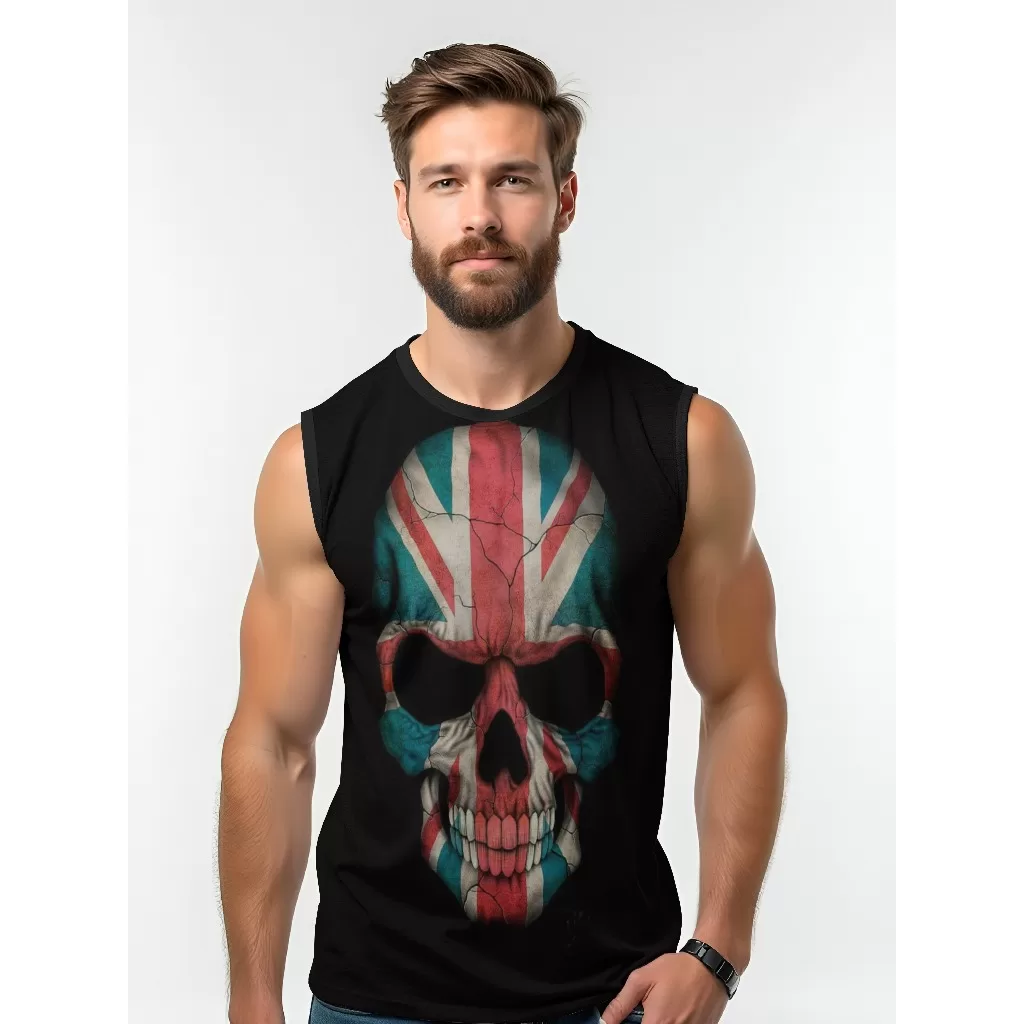 Camiseta Dry Fit Masculina UV 50+ Caveira Reino Estampada Academia Corrida Treino Casual