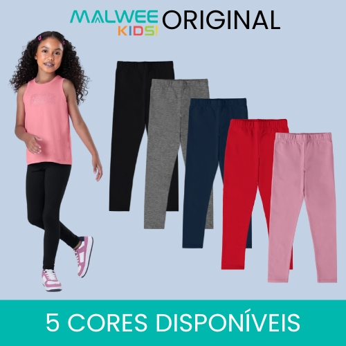 Legging Infantil Algodão Malwee Sem Flanela Bási