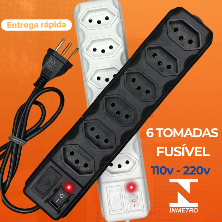 FILTRO DE LINHA RÉGUA DE TOMADAS 6, 5, 4 e 3 toma