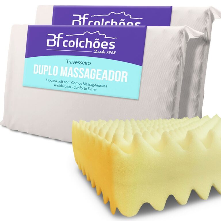 Kit 2 Travesseiro Duplo Massageador Espuma Soft 50
