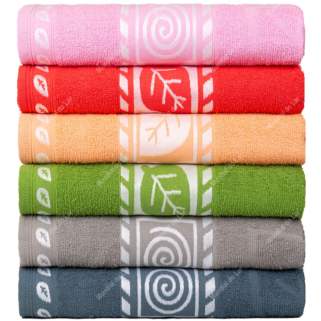 Toalhas de Banho 100% Algodão 70x140cm Premium Coleção Folha – Escolha a sua Quantidade