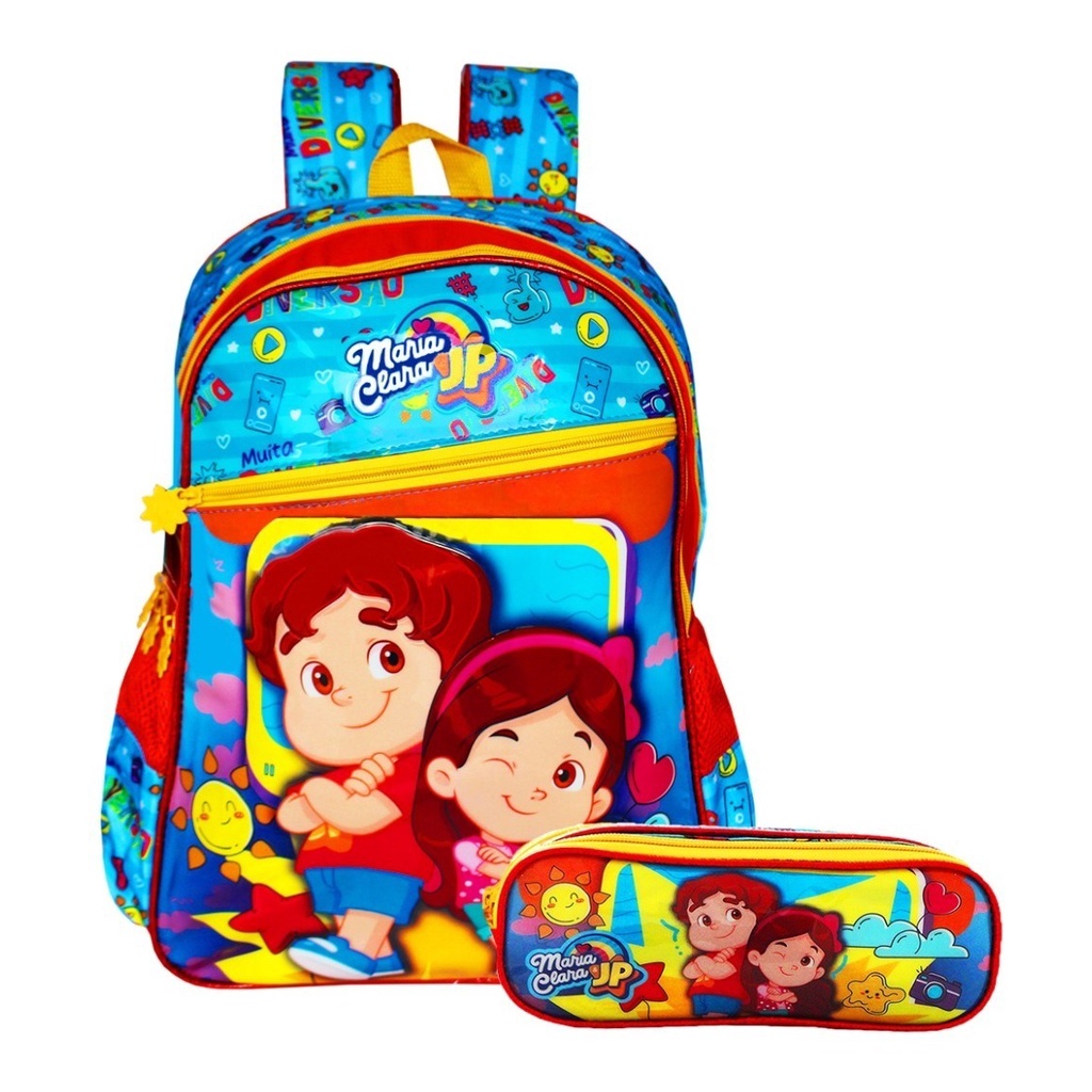 Mochila Escolar Com Estojo Maria Clara E Jp Youtubers Clio