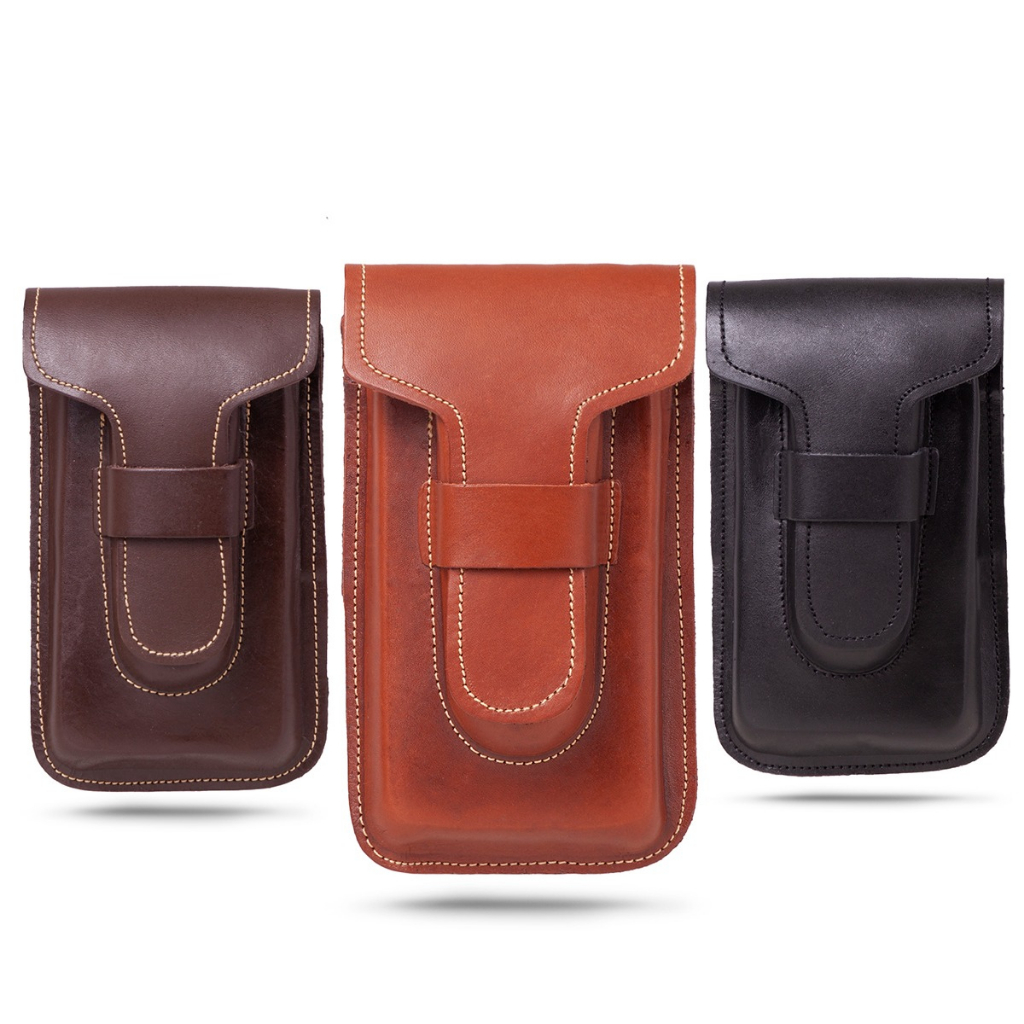 Kit 3 un Bainha Capinha Country Canguru Celular Canivete Couro Legítimo