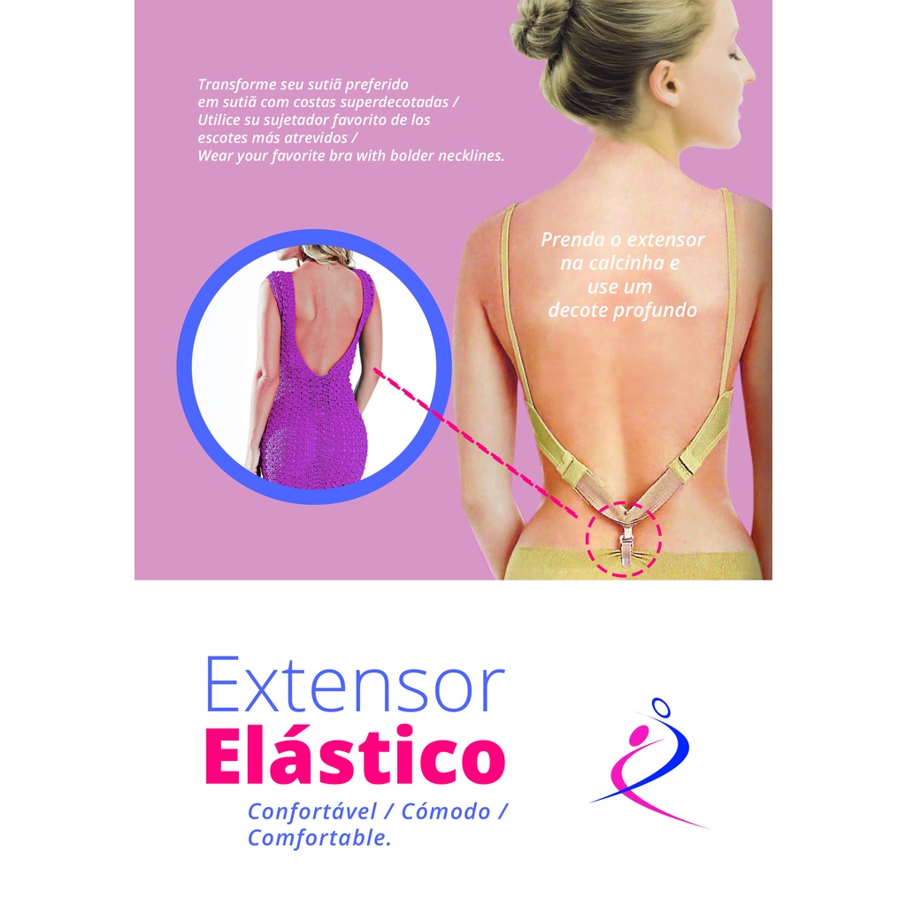 Kit 10 Extensores Decote Profundo Acessório De Sutiã Para Decote Nas Costas