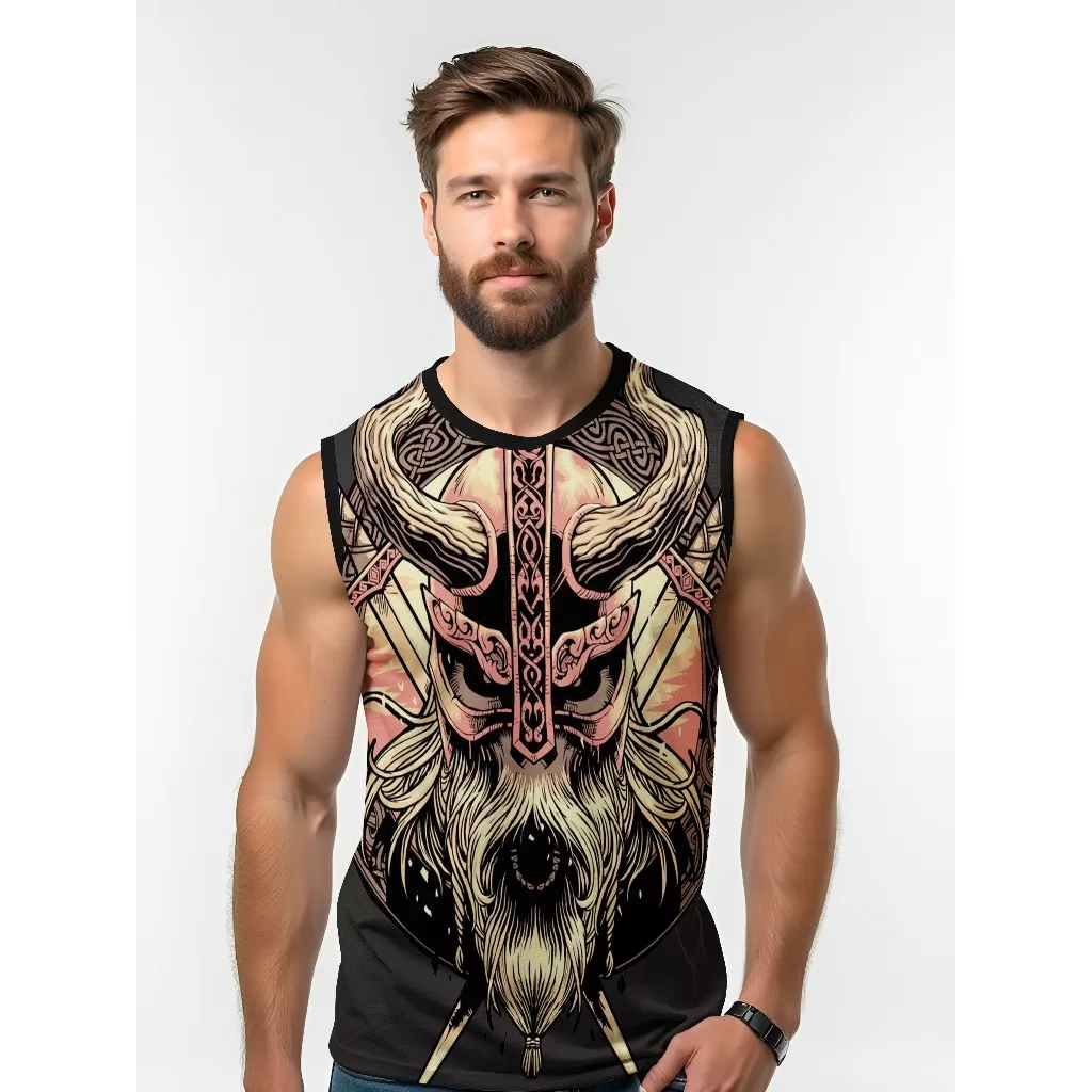Camiseta Dry Fit Masculina UV 50+ Viking Estampada Academia Corrida Treino Casual