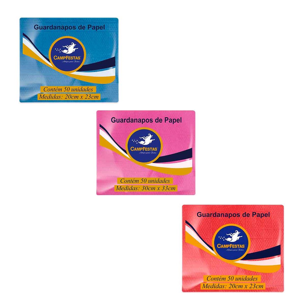 Guardanapo Descartável Crepado CampFestas 20x23cm 50und