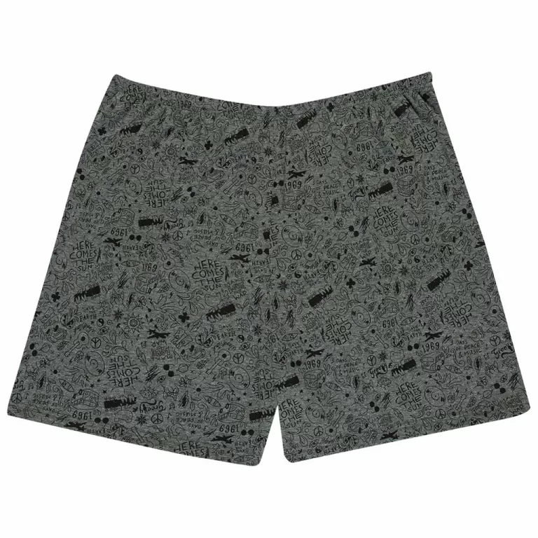 Shorts de Dormir Masculino Adulto Cinza Vintage Ma
