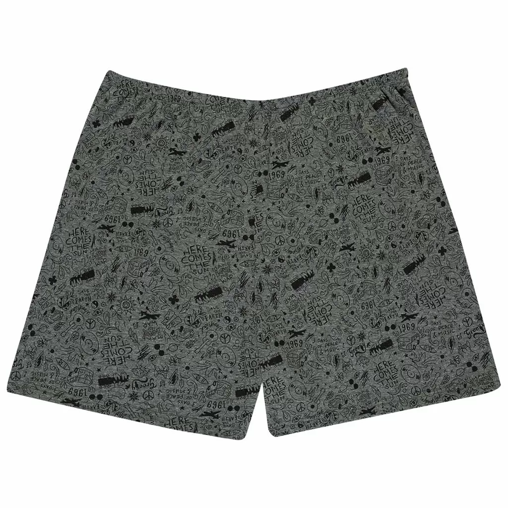 Shorts de Dormir Masculino Adulto Cinza Vintage Malwee Presente de Natal