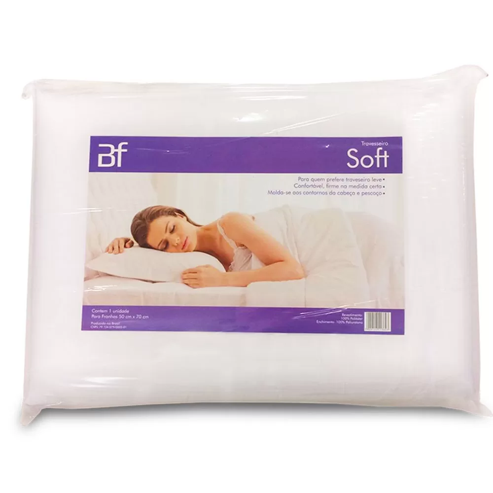 Travesseiro de Espuma Ortopédico Firme Antialérgico 50x70cm BF Colchões