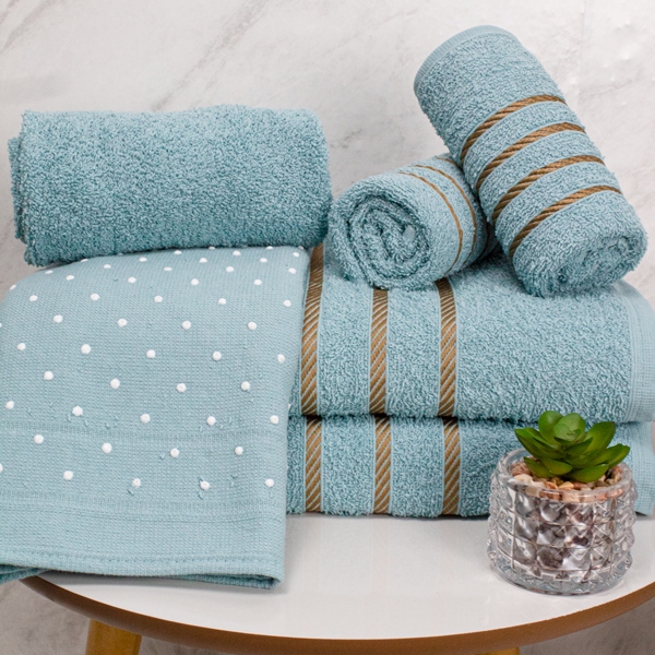 Jogo de Toalhas 5 Peças – 2 Banho + 2 Rosto