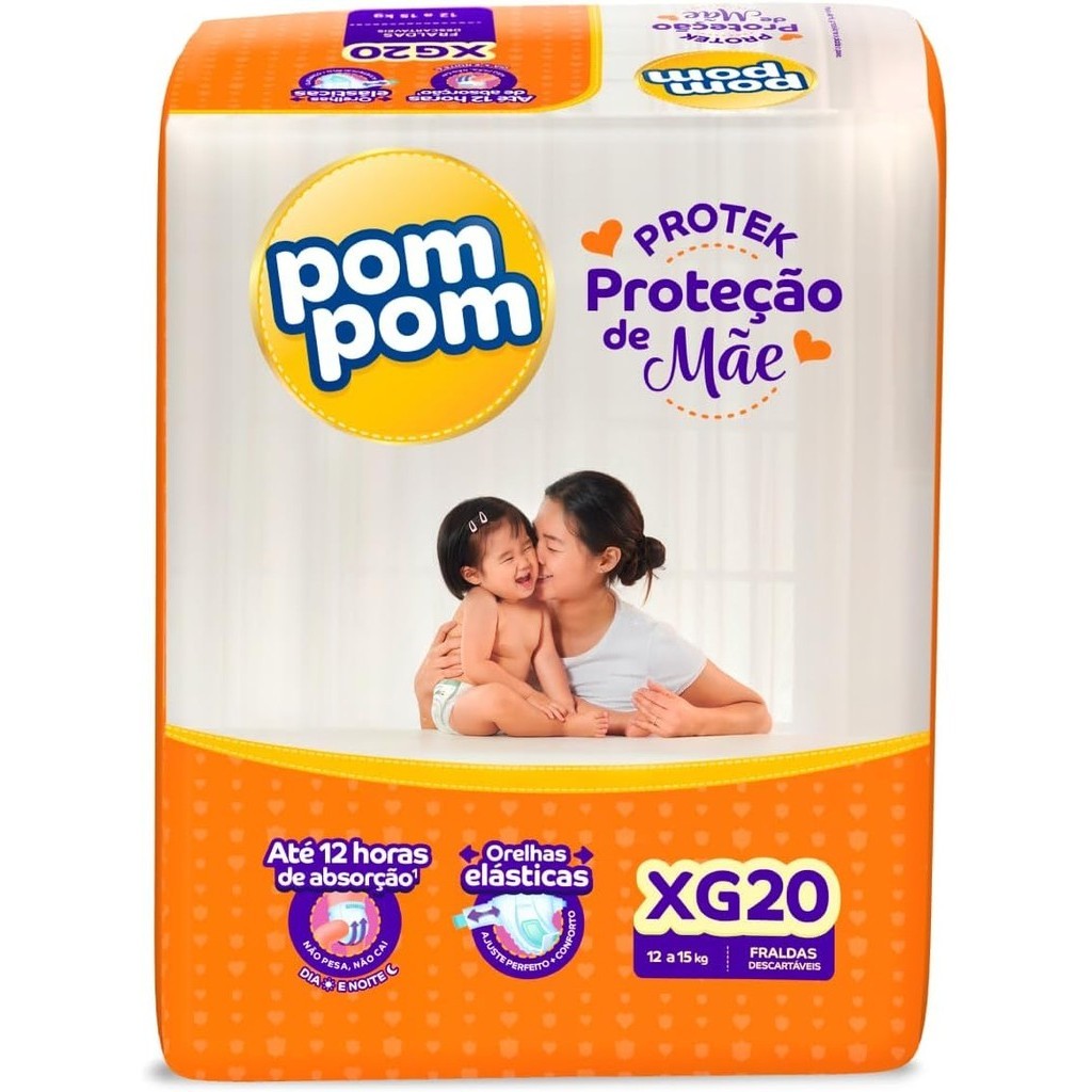 FRALDA POMPOM PROTEK PROTEÇÃO DE MÃE XG – 20 un