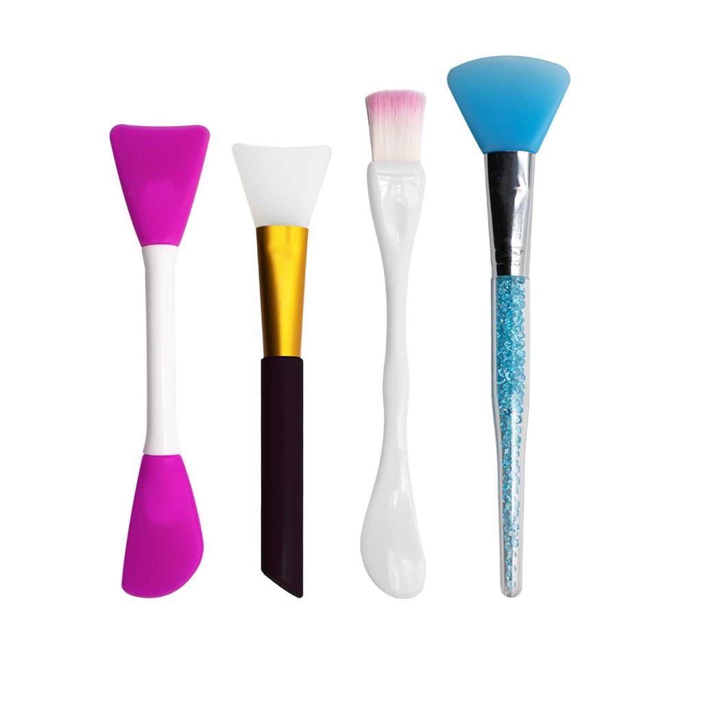 Kit 4 Espátulas Silicone para Aplicação Máscara Argila Skincare Maquiagem