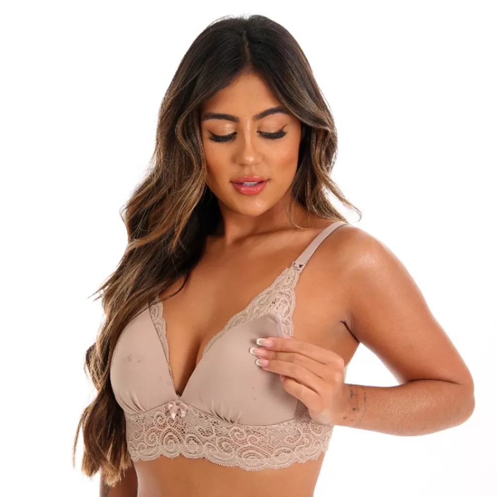 Promoção Sutiã Amamentação Com Bojo Soft Vekyo Gestante Rendado Feminino Lingerie Pós Parto
