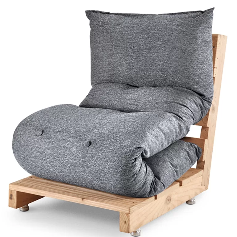 Futon Almofada Dobrável de Espuma Solteiro Grafit